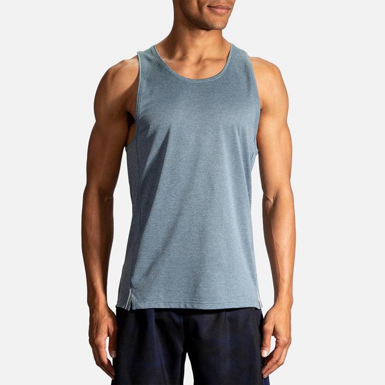 Brooks Ghos Running Tank Top - Men's - Blue (29314-TAWL)